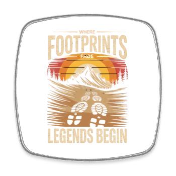 Mountains Hiking Retro: Where Legends Begin - Square fridge magnet - white - Front