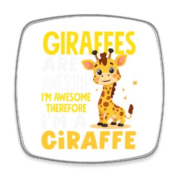 Les girafes sont géniales, donc je suis une girafe - Magnet carré - blanc - Devant