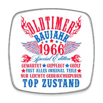 60th Birthday 60 Years Decoration 1965 Gift Funny - Square fridge magnet - white - Front