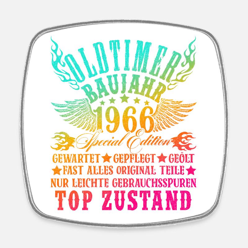 60th Birthday 60 Years Decoration 1965 Gift Funny - Square fridge magnet - white