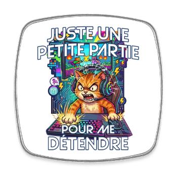 Gamer humour jeux vidéo console gaming chat énervé - Magnet carré - blanc - Devant