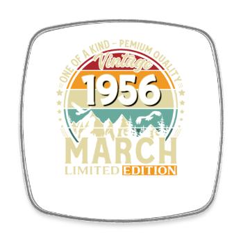 70ème anniversaire cadeau mari Vintage mars 1956 - Magnet carré - blanc - Devant