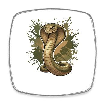 Cobra in splatter look - Square fridge magnet - white - Front