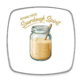 Sourdough Spirit Bread Baking Baker Sourdough - Square fridge magnet - white - Front