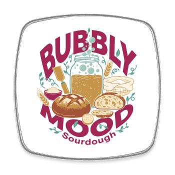 Sourdough Bubbly Mood Bread Baking Baker - Viereckiger Kühlschrankmagnet - Weiß - Vorne