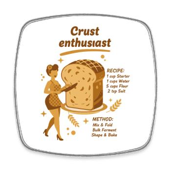 Sauerteig-Teig-Liebhaber Brotbacker - Viereckiger Kühlschrankmagnet - Weiß - Vorne