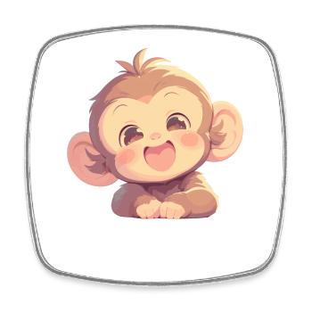 Macaque Macaque - Square fridge magnet - white - Front