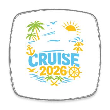 Croisière en famille 2026 - Magnet carré - blanc - Devant