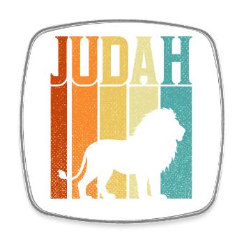 Jesus Löwe Juda Kreuz Christliche Glaubensbibel - Viereckiger Kühlschrankmagnet - Weiß - Vorne