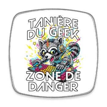 Geek humour gamer homme ado jeux vidéo console - Magnet carré - blanc - Devant