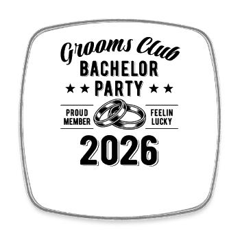 Club des mariés - Enterrement de vie de garçon 2026 | Enterrement de vie de garçon - Magnet carré - blanc - Devant