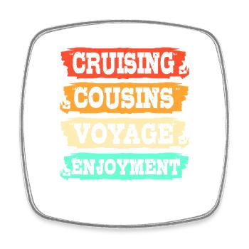 Cousins Cruise Cruise Ship - Square fridge magnet - white - Front