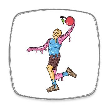 Basketballspieler Basketballer Eiscreme Basketball - Square fridge magnet - white - Front
