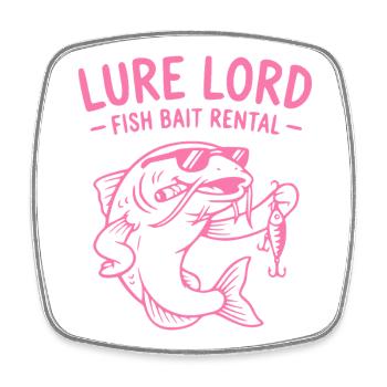 Lure Lord, Funny Angler T-Shirt, Hoodie, Socks - Square fridge magnet - white - Front