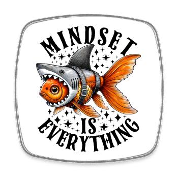 Mindset Is Everything Motivational Inspirational - Viereckiger Kühlschrankmagnet - Weiß - Vorne