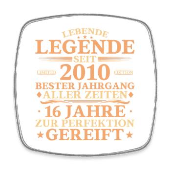 16th Birthday 2010 Legend Vintage Gift - Square fridge magnet - white - Front