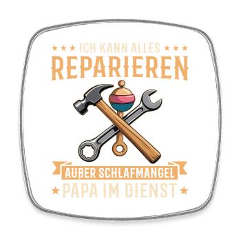 Expectant Dad Artisan Baby Shower Gift - Square fridge magnet - white - Front