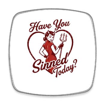 Devil Humor Shirt for Provocation Fans - Square fridge magnet - white - Front
