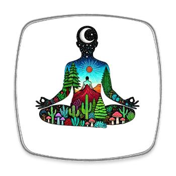 meditation nature - Viereckiger Kühlschrankmagnet - Weiß - Vorne