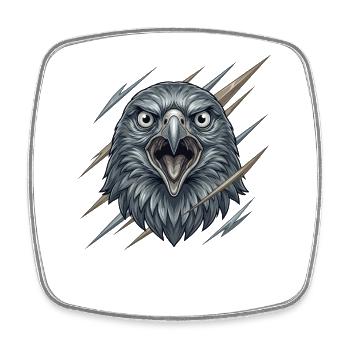 Furious eagle in the storm - Square fridge magnet - white - Front