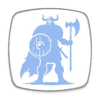 Viking warrior with axe and shield - Square fridge magnet - white - Front