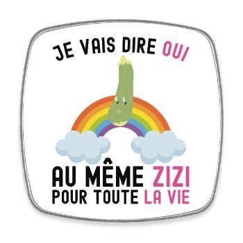 Future Mariée EVJF Le Même Zizi Pour Toute La Vie - Magnet carré - blanc - Devant