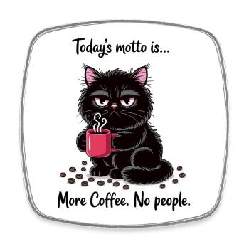 More Coffee No People Cat Shirt - Square fridge magnet - white - Front