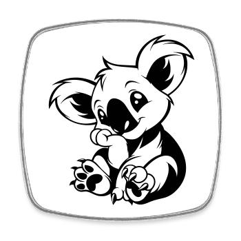 Cute koala sitting playfully - Square fridge magnet - white - Front