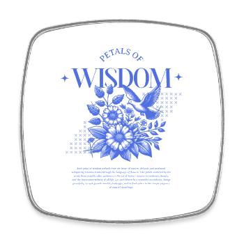Pétales de Sagesse Floral - Magnet carré - blanc - Devant