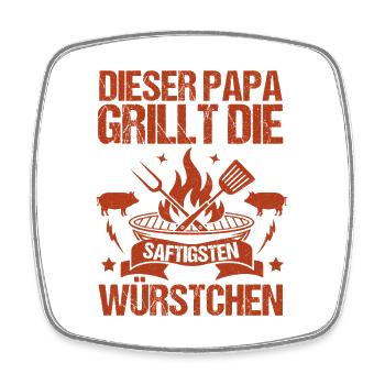 Barbecue, fête des pères, papa - Magnet carré - blanc - Devant