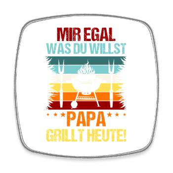 Barbecue, fête des pères, papa - Magnet carré - blanc - Devant