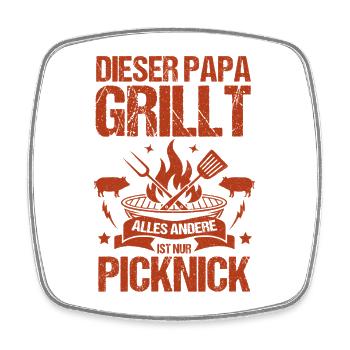 Barbecue, fête des pères, papa - Magnet carré - blanc - Devant