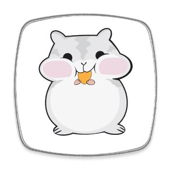 Dessin animé de hamster dodu mignon - Magnet carré - blanc - Devant