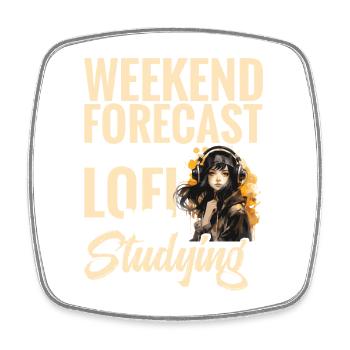  Lofi Hip Hop Lover Studying Relaxation Music Lofi - Square fridge magnet - white - Front