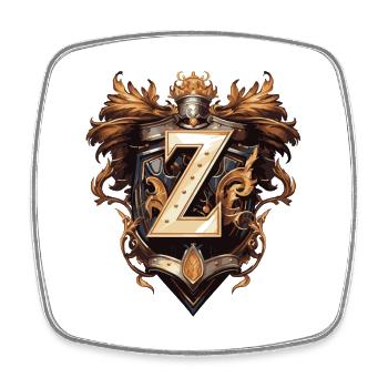 Z Letter Name Crown - Square fridge magnet - white - Front