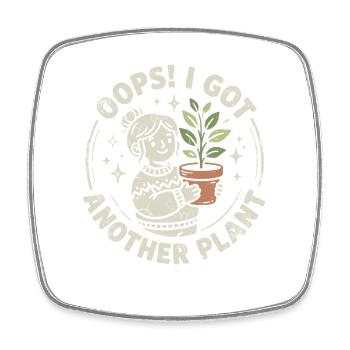 Pflanzen Humor Shirt für Pflanzenliebhaber - Viereckiger Kühlschrankmagnet - Weiß - Vorne
