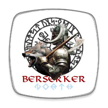 Berserker Bär – Wikinger Krieger aus Valhalla - Viereckiger Kühlschrankmagnet - Weiß - Vorne