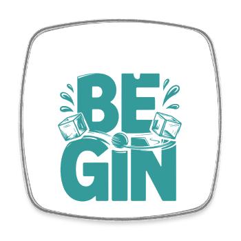 Gin Let The Fun Be Gin & Tonic Liebhaber Party Gin - Viereckiger Kühlschrankmagnet - Weiß - Vorne