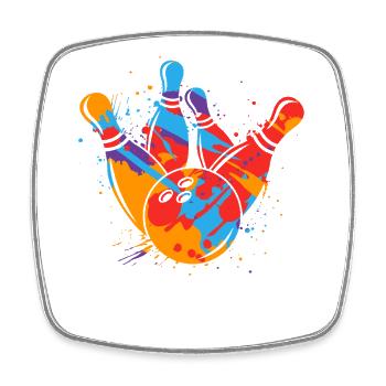 Bowler Colorful Kids Men's Boys Bowling - Square fridge magnet - white - Front