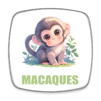 Macaque Macaque - Square fridge magnet - white - Front