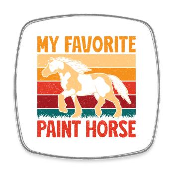 Hobby Horse Rider PAint Horse English Riding Horse - Square fridge magnet - white - Front