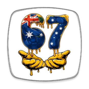 67 Soccer Meme 67 T Shirt, Soccer 67 Football - Square fridge magnet - white - Front