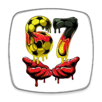 67 Soccer Meme, 67 T Shirt, Soccer 67 Football - Square fridge magnet - white - Front