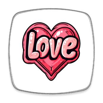 Love - Square fridge magnet - white - Front