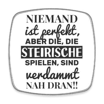 Nobody is perfect - Styrian harmonica - Square fridge magnet - white - Front