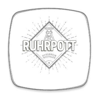 Ruhrpott Deutschland Retro Zeche Vintage Souvenir - Viereckiger Kühlschrankmagnet - Weiß - Vorne