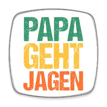 Papa Fête des pères Chasse Chasse Chasseur - Magnet carré - blanc - Devant