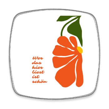 Wer das liest ist schön - Viereckiger Kühlschrankmagnet - Weiß - Vorne