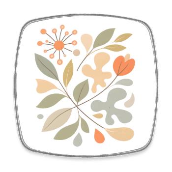 Abstract Floral Pattern Illustration - Square fridge magnet - white - Front