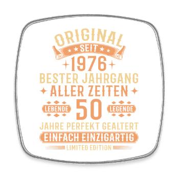 50th Birthday 1976 Vintage Legend Gift - Square fridge magnet - white - Front